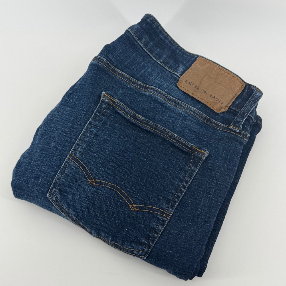 American Eagle Next Level Flex Slim Straight Jeans Dark Wash 34x32 Mens